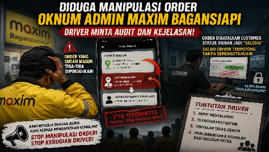 Diduga Terjadi Manipulasi Order, Driver Maxim Bagansiapi Minta Audit Menyeluruh dan Transparansi Sistem